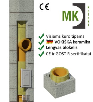 Kaminas be ventiliacijos, 160 mm